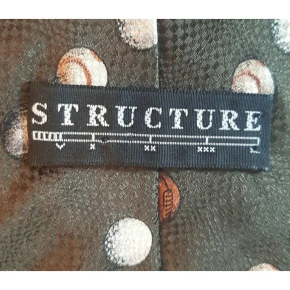 Baseball Football Golf Softball Silk Sports Tie Green Structure Made in USA READ - Picture 6 of 6